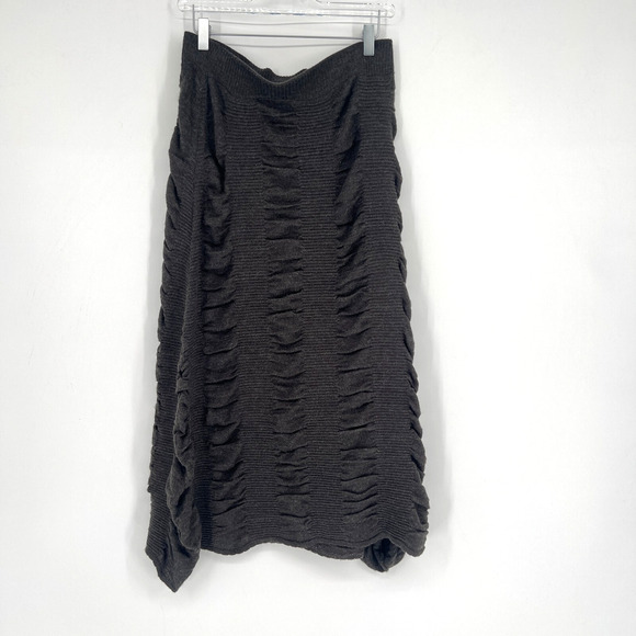 Lapis Dresses & Skirts - Lapis Skirt Womens L Maxi Gray Knit Y2K Whimsigoth Grunge Ruched